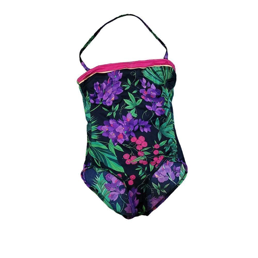 Jantzen Vintage 60s Floral 1 Piece Swim Suit Size 14